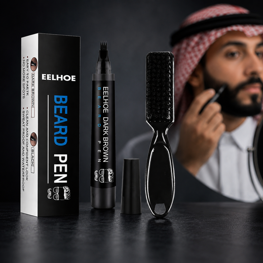 EELHOE I قلم تحديد وتعبئة فراغات اللحية من - بني غامق